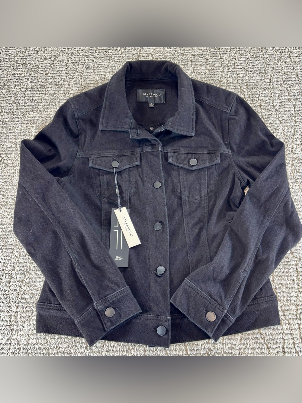 NWT Liverpool Women’s Size Small Black‎ Rinse Super Soft Jean Jacket